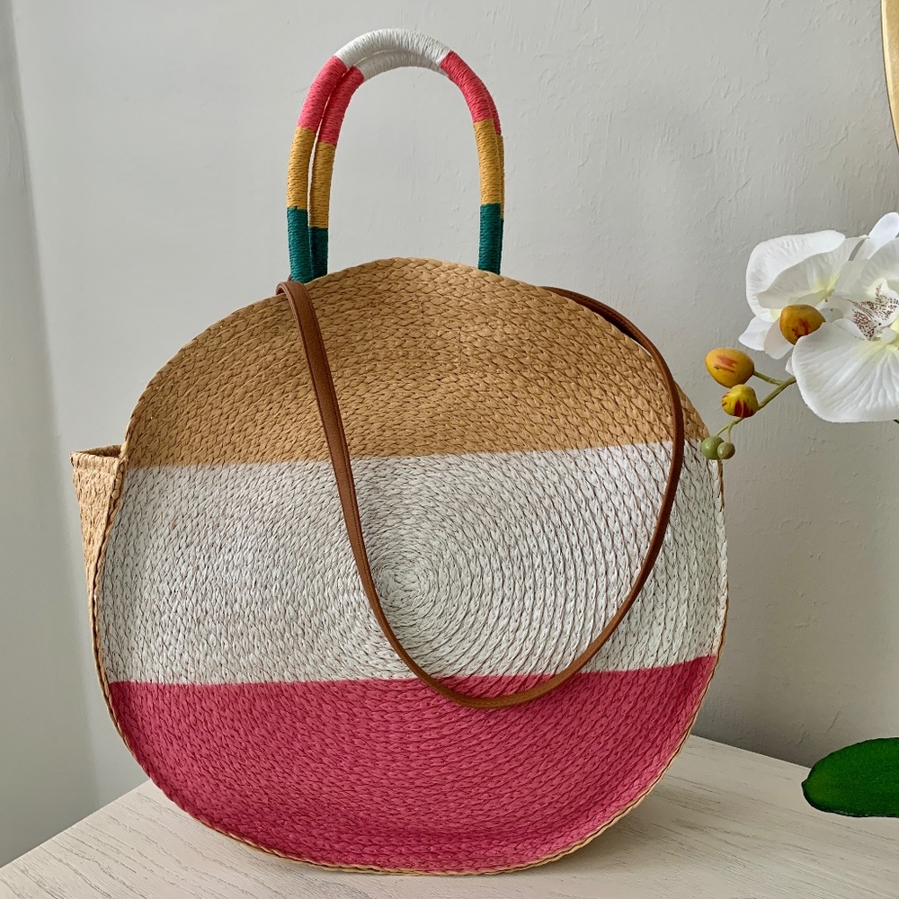 Colorful Straw Beach Bag